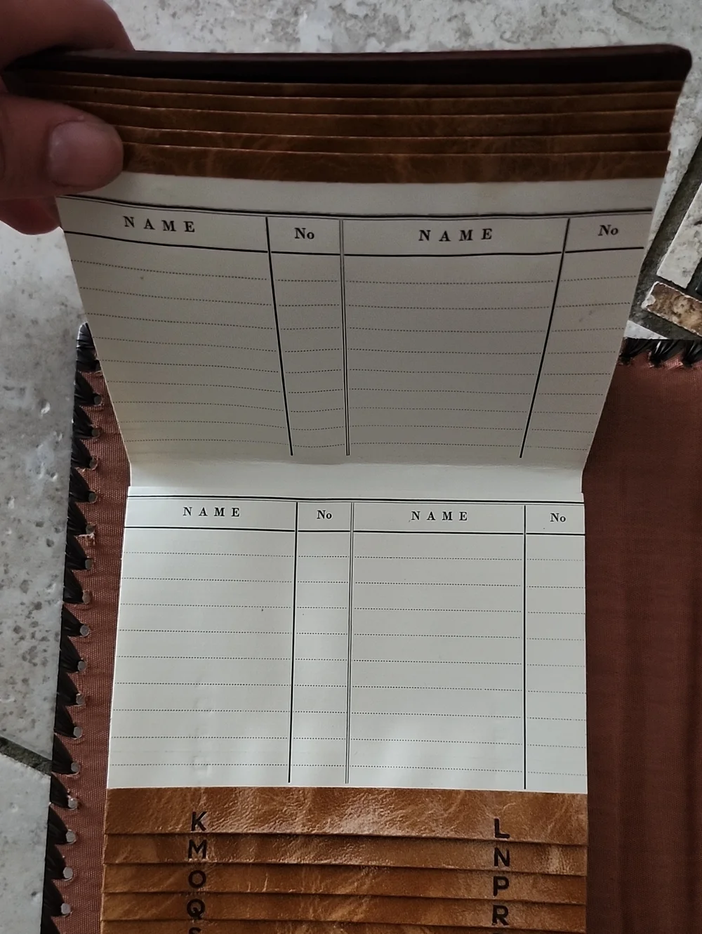 Vtg Italy Handtooled Brown Leather Notebook & Address Book